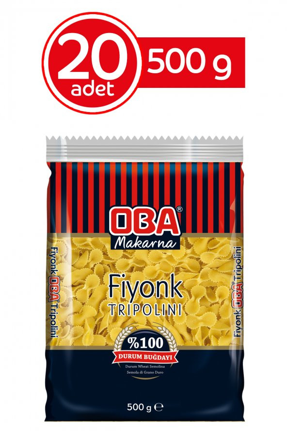 Oba Makarna Fiyonk 500 Gr x 20 Adet