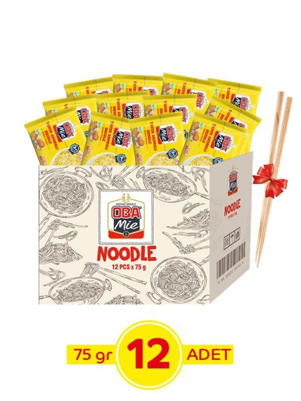 Oba Mie Tavuk Çeşnili Noodle 12li