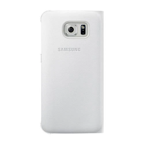 Samsung Galaxy S6 Orjinal S-View Cover Beyaz (Deri Görünümlü) - EF-CG920PW - Resim 3