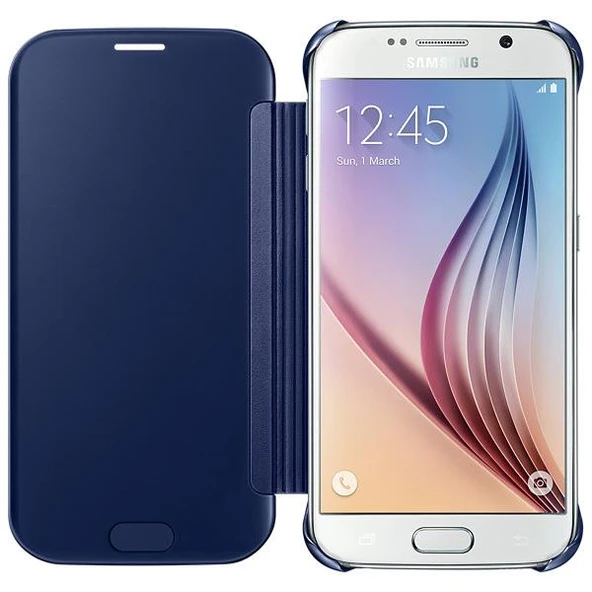 Samsung Galaxy S6 Orjinal Clear View Cover - Siyah EF-ZG920BBEGWW - Resim 4