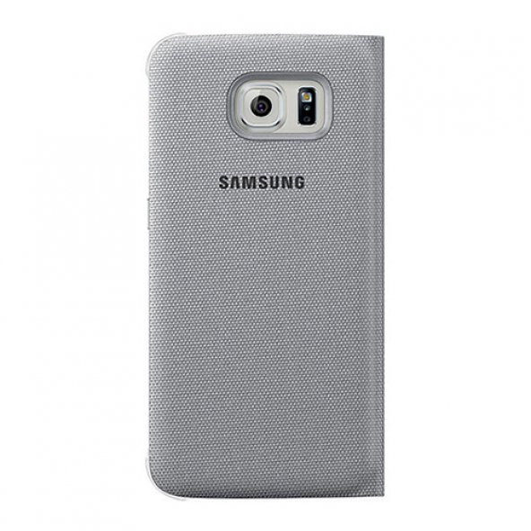 Samsung Galaxy S6 Orjinal S-View Cover (Tekstil) - Gri EF-CG920BSEGWW