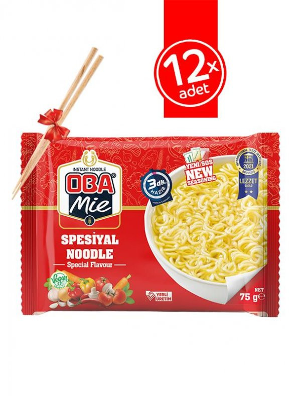 Oba Mie Spesiyal Çeşnili Hazır Noodle 12x75gr - 3