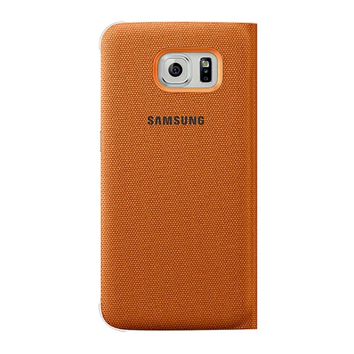 Samsung Galaxy S6 Orjinal S-View Cover (Tekstil) - Turuncu EF-CG920BOEGWW - Resim 3