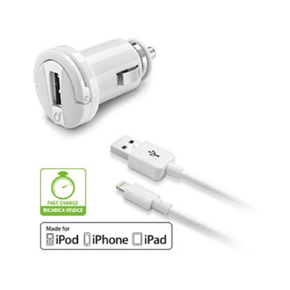 Cellularline USB Car Charger Kıt Ultra Lightning Şarj Aleti 1A - 2