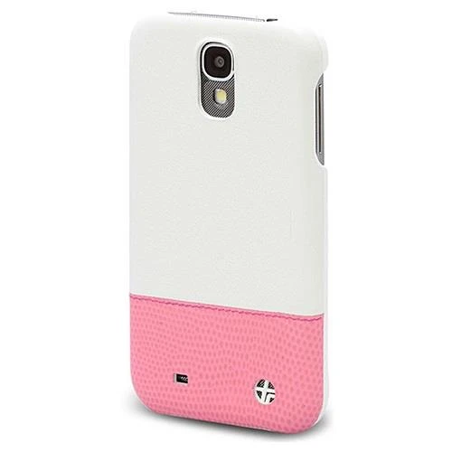 Samsung Galaxy S4 Kılıf Trexta Marka Deri Dokulu Dikişli Sert - Beyaz - Resim 2