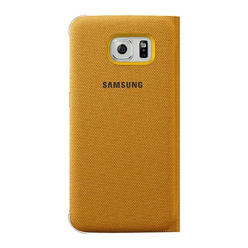Samsung Galaxy S6 Orjinal S-View Cover (Tekstil) - Sarı EF-CG920BYEGWW - Resim 2