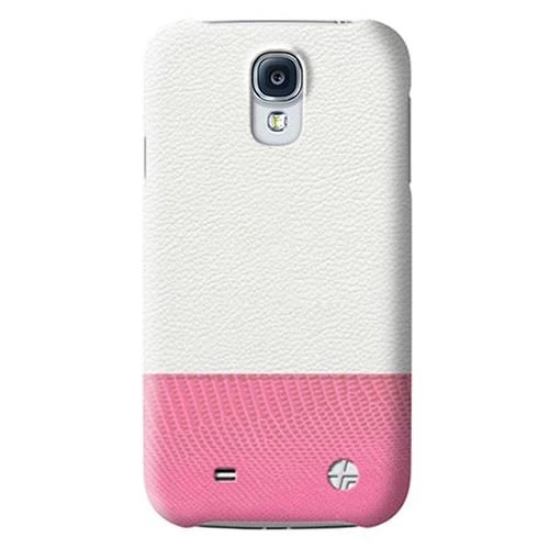 Samsung Galaxy S4 Kılıf Trexta Marka Deri Dokulu Dikişli Sert - Beyaz