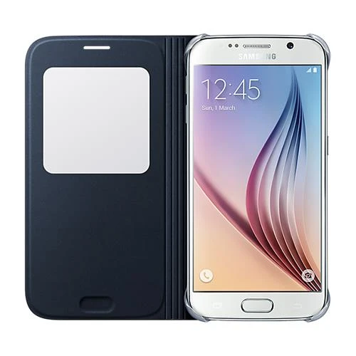 Samsung Galaxy S6 Orjinal S-View Cover (Deri Görünümlü) - Lacivert EF-CG920PBEGWW - Resim 6