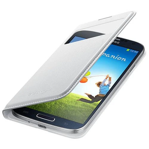 Samsung i9500 Galaxy S4 Kılıf Orjinal S-View Cover (Deri) - Beyaz EF-MI950B - Resim 9
