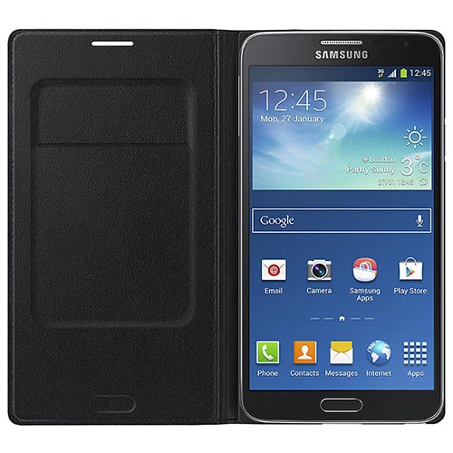 Samsung Galaxy Note 3 Neo Kılıf Orjinal Flip Wallet - Siyah EF-WN750B - Resim 5
