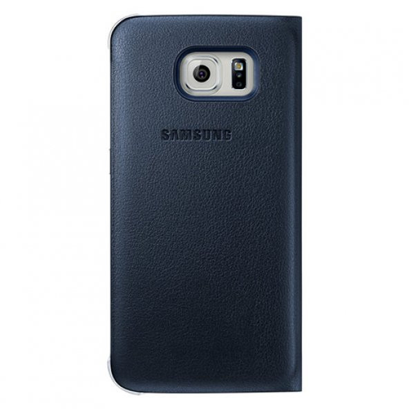 Samsung Galaxy S6 Flip Wallet (Deri Görünümlü) Orjinal Siyah EF-WG920PBEGWW