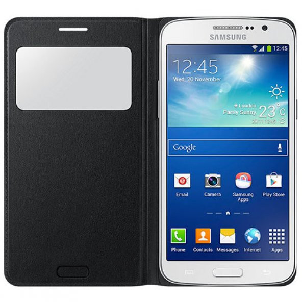 Samsung G7100 Galaxy Grand 2 Orjinal S View Cover Kılıf Siyah - EF-CG710BBEGWW (Outlet) - Resim 3