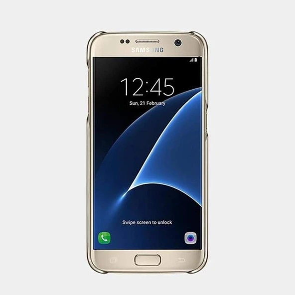 Samsung Galaxy S7 Clear Back Cover Orjinal Kılıf - Altın EF-QG930CFEGWW - Resim 2