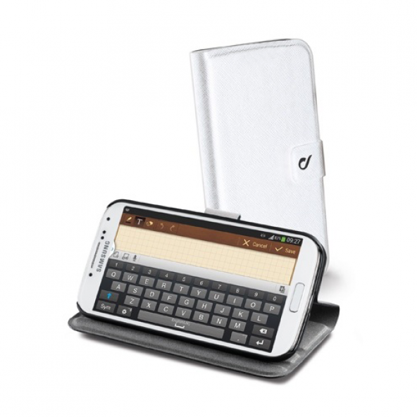 Cellular Line N9000 Galaxy Note 3 Vision Slim Standlı Kılıf - Beyaz (Outlet)