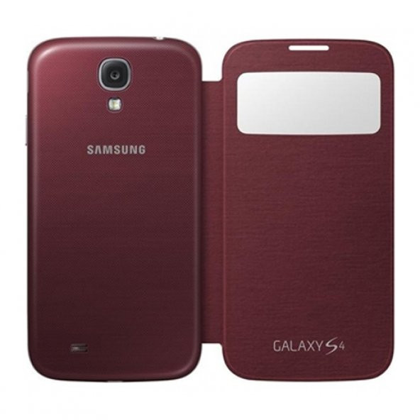 Samsung Galaxy S4 Orjinal S View Cover Kılıf - Kırmızı EF-CI950BREGWW (Outlet)