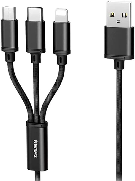 Remax 3 in 1 Micro + Type C + Lightning 1.15m 2.8A Data ve Şarj Kablosu - RC-131th - 4