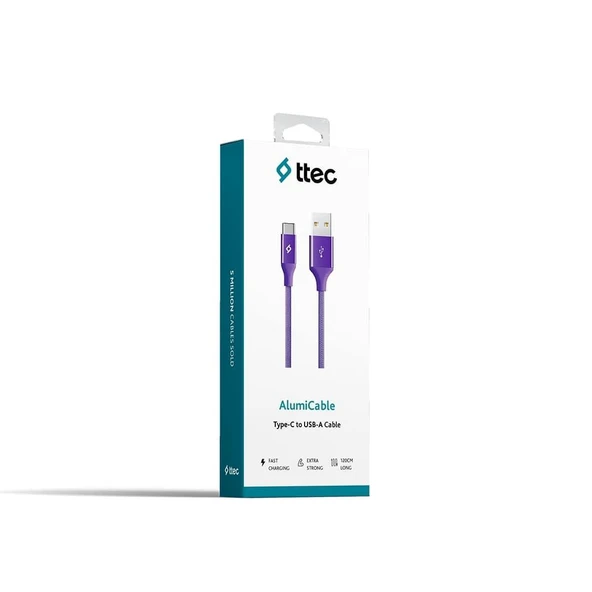 Ttec AlumiCable Type-C Kablo Mor 1.2M - 2DK18MR - 5