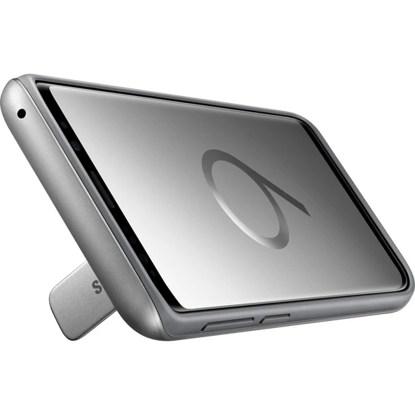 Samsung Galaxy S9 Orjinal Protective Stanting Cover Gümüş - EF-RG960CSEGWW(Outlet) - Resim 4