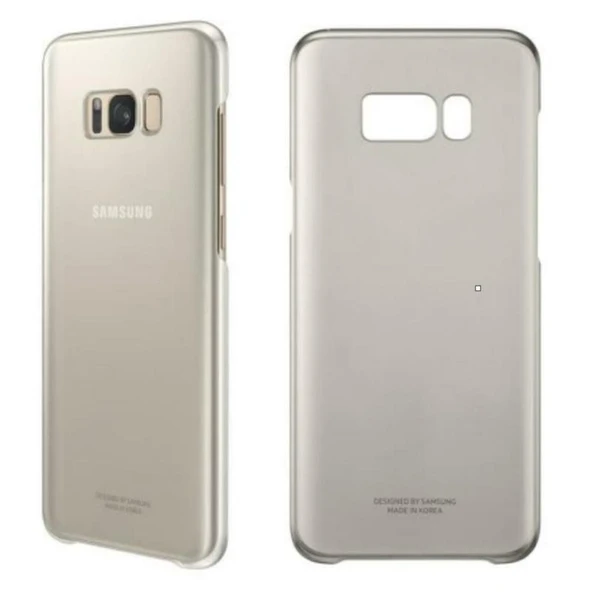 Samsung Galaxy S8 Plus Orjinal Clear Cover Gold - EF-QG955CFEGWW (Outlet) - Resim 3