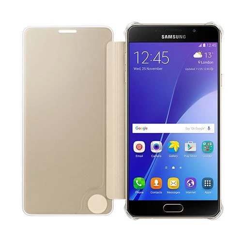 Samsung A710F Galaxy A7 (2016) Orjinal Clear View Cover Altın EF-ZA710CFEGWW - Resim 2