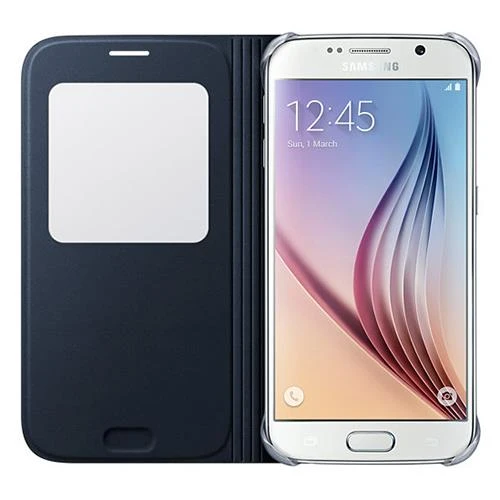 Samsung Galaxy S6 Orjinal S-View Cover (Tekstil) - Siyah EF-CG920BBEGWW - Resim 2