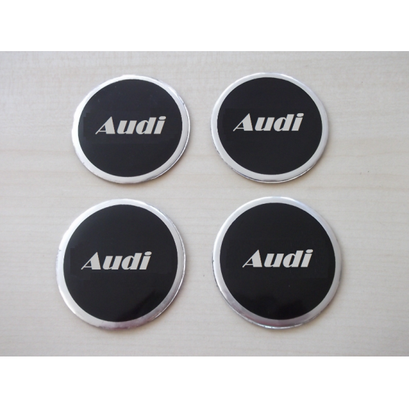AUDİ JANT GÖBEK ARMASI Alüminyum 5,5cm orjinal model (AUDİ jant göbeği AUDİ jant arması