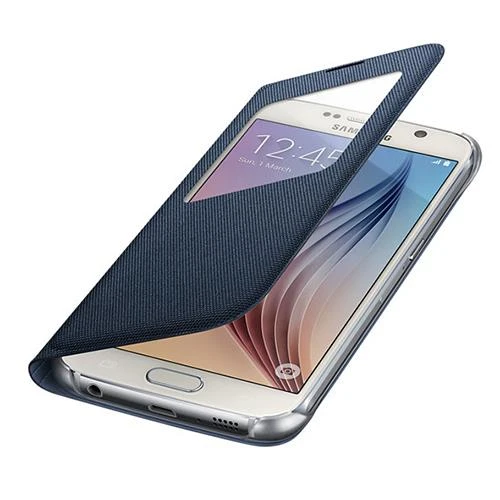 Samsung Galaxy S6 Orjinal S-View Cover (Tekstil) - Siyah EF-CG920BBEGWW - Resim 4