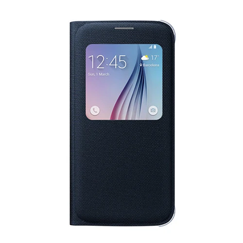 Samsung Galaxy S6 Orjinal S-View Cover (Tekstil) - Siyah EF-CG920BBEGWW - Resim 3