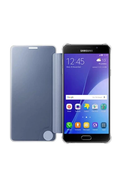 Samsung A710F Galaxy A7 (2016) Orjinal Clear View Cover Siyah EF-ZA710CBEGWW - Resim 4
