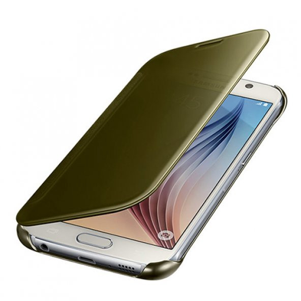 Samsung Galaxy S6 Orjinal Clear View Cover - Altın EF-ZG920BFEGWW (Outlet)