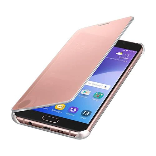 Samsung A710F Galaxy A7 (2016) Orjinal Clear View Cover Pembe EF-ZA710CZEGWW - Resim 7