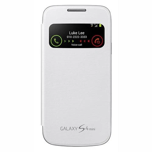 Samsung Galaxy S4 Mini Orjinal S View Cover Kılıf - Beyaz (Outlet) - 9