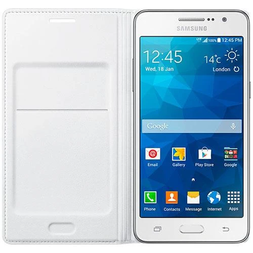 Samsung Galaxy Grand Prime Kılıf Orjinal Flip Wallet - Beyaz EF-WG530BWSEGWW - Resim 9