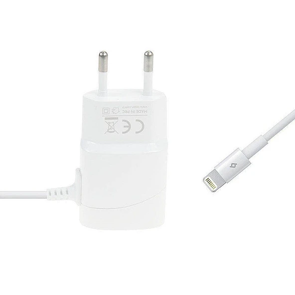 Taks Lightning Dahili Kablo Seyahat Şarj 1000mAh - 2SCT2001B - Resim 4