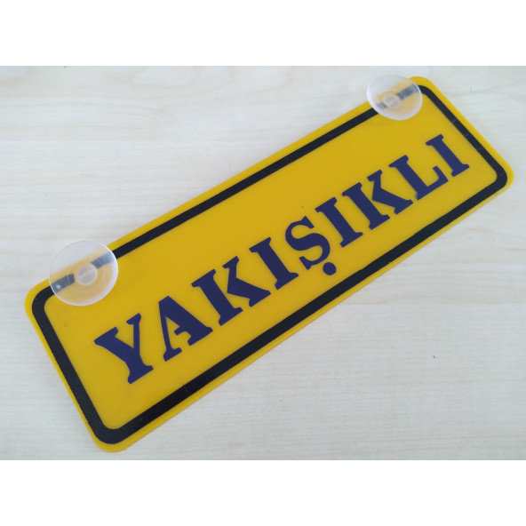SARI DEKOR PLAKA - YAKIŞIKLI (22x7,5cm) vantuzlu Pleksi (Dekor Levha) SARI PLAKA ürün görseli