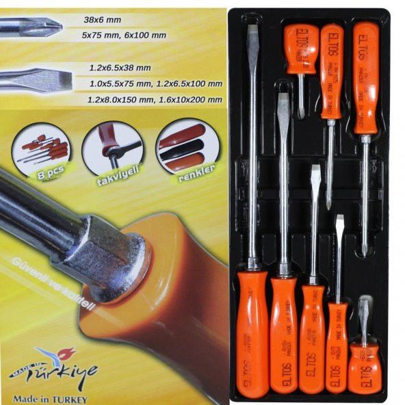 Düz Yıldız Topaç Panzer Tornavida Seti (8 PARÇA) - 2