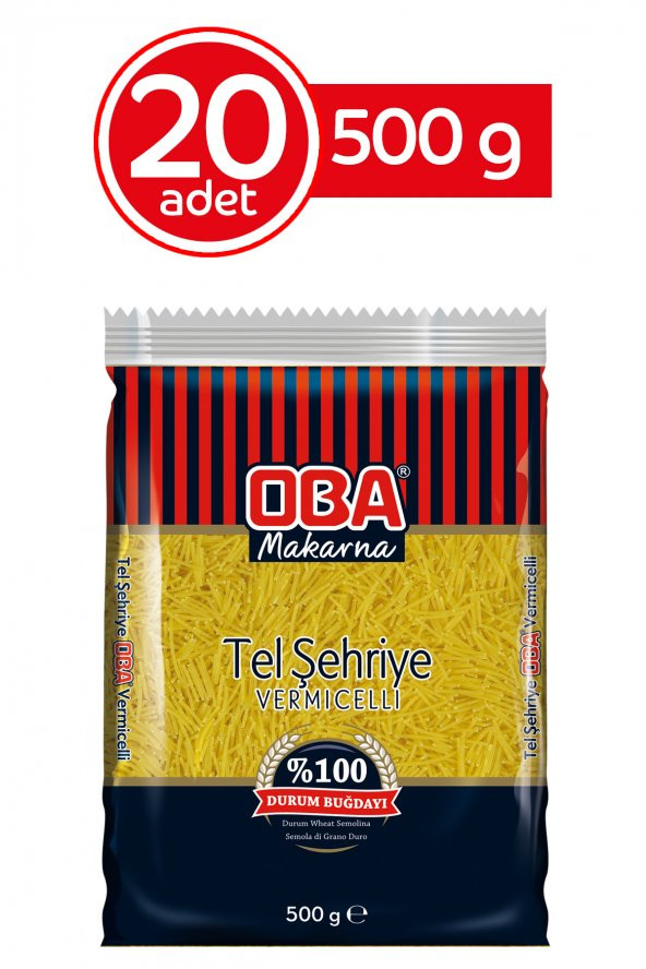 Oba Makarna Tel Şehriye 500 Gr x 20 Adet