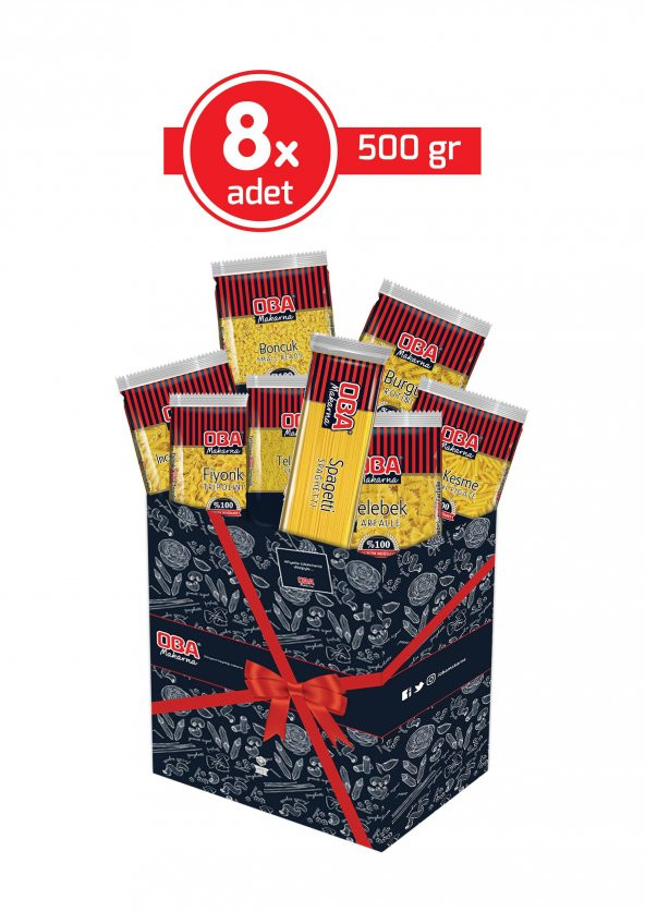 Oba Makarna Karışık Paketi 500 Gr x 8 Adet