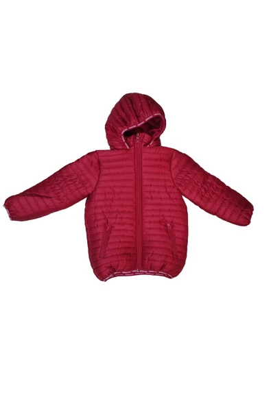 MİDİ MOD Unisex Çocuk Kapüşonlu Kumaş Astarlı Şişme Mont Kaban M22401-M22402 - 4