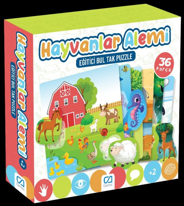 Ca Games Eğitici ve Öğretici Oyunlar Hayvanlar Alemi 36 Parça Bultak Puzzle