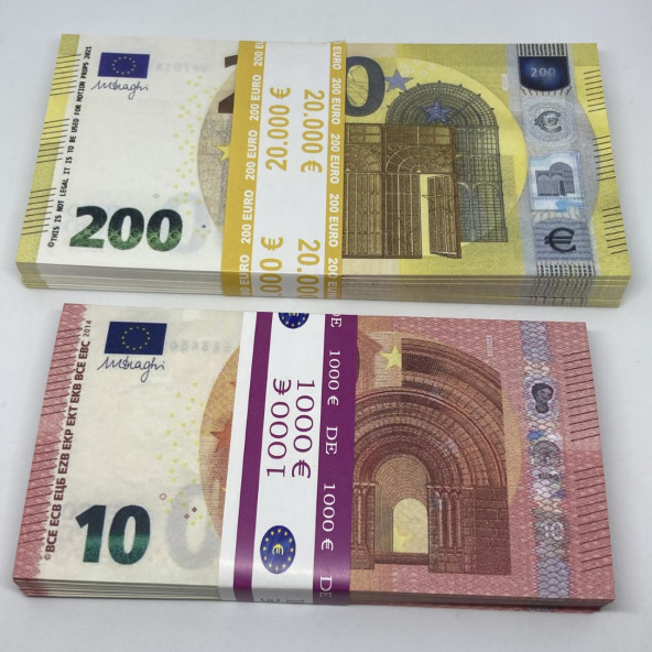 200 ADET GEÇERSİZ 10 VE 200 EURO DÜĞÜN PARA DİZİ FİLM TİKTOK VE - 5