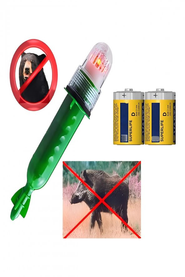 Domuz Ayı Yabani Hayvan Kovucu Çakarlı Lamba Domuz Feneri + 2 ADET PİL - Balıkçı Feneri Domuz Kovucu - 2