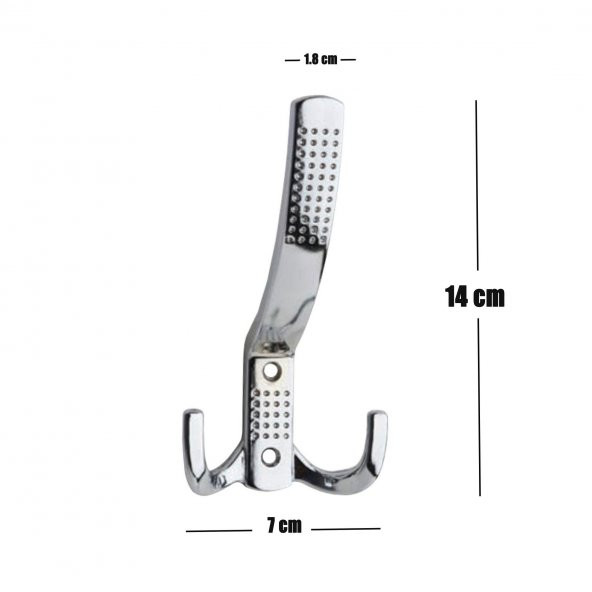 Noktalı Portmanto Zamak Krom Askı 14 cm - Resim 2