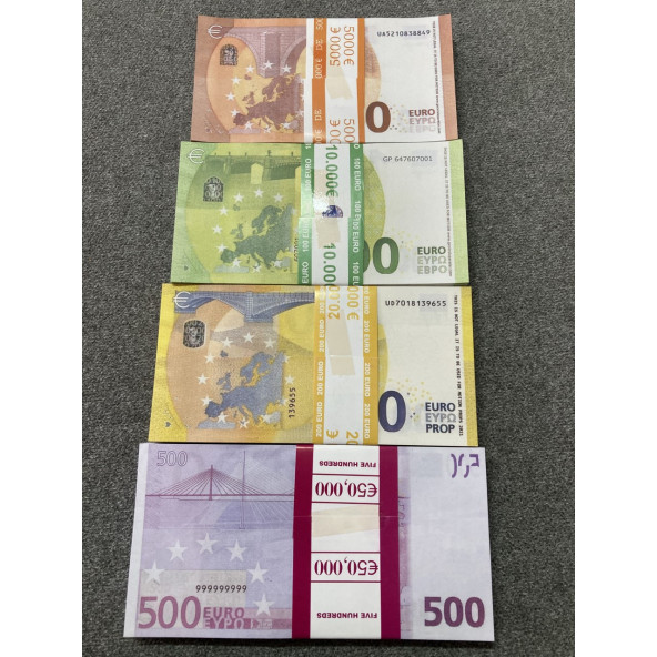 YENİ 400 ADET EURO 50-100 -200 VE 500 EURO GEÇERSİZ PARA EĞLENCE PARASI - 2