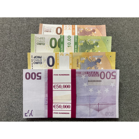 YENİ 400 ADET EURO 50-100 -200 VE 500 EURO GEÇERSİZ PARA EĞLENCE PARASI - 5