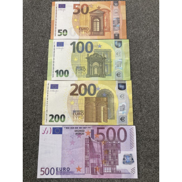 YENİ 400 ADET EURO 50-100 -200 VE 500 EURO GEÇERSİZ PARA EĞLENCE PARASI - 7