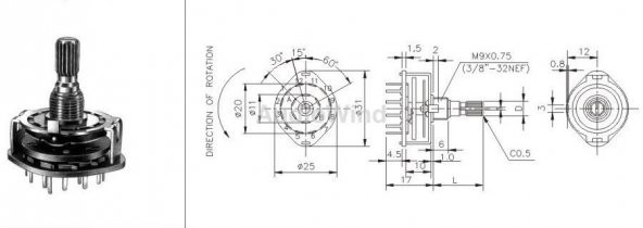 Rotary Switch 4 Kutup 3 Yol - 2