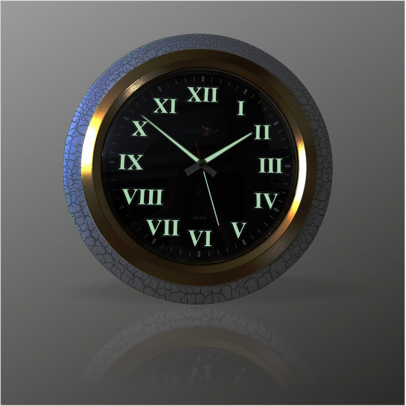 Büyük Çatlatma Beyaz Bombe Camlı 35cm Fosforlu Sessiz Ev Ofis Mutfak Salon Antre Derslik Duvar Saati ürün görseli 1