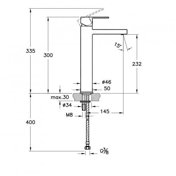 Artema Flo S Yüksek Lavabo Bataryası Krom A41940 - Resim 2