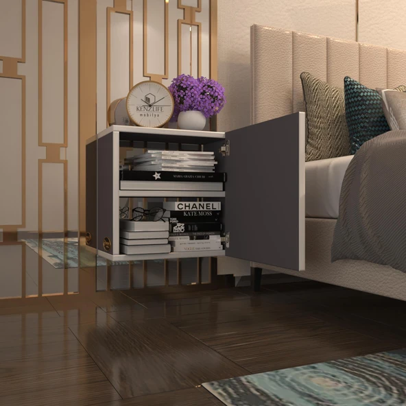 Kenzlife komodin susanin gri 39*39*20 banyo ecza mutfak dolabı(m)kapaklı arkalıksız